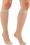 Truform Sheer Compression Stockings, 15-20 mmHg, Women's Knee High Length, 20 Denier, Nude, Medium