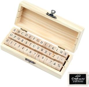 Opvixi 42 Pcs Letter Stamps, Rubber Stamps Alphabet Stamps, Wooden Stamps Number Alphabet Letter Symbol Set for DIY Crafting, Scrapbooking Supplies, Card Making