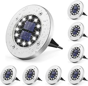 GIGALUMI Solar Ground Lights 12LEDs 8PACK In-Ground Lights Solar Powered Pathway Lights Outdoor Decking Landscape Lamp for Lawn Yard Pool Patio