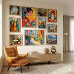 kotart Modern Big frame Art Home Decoration Abstract Gallery Wall Aesthetic Paintings With Frame For Living Room Bed Room Hotel Wall Decor Digital Reprint Set of 10
