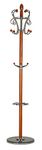 Cortesi Home Crown Coat Rack in Light Cherry Wood with Chrome Accents, Black Marble