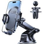 Miracase Phone Holder for Your Car, GPS Vehicle Mounts with Suction Cup Base & Vent Hook, Long Adjustable Arm & 360° Rotation for Multiple Viewing Angles, Compatible with 4-7.2 Inch Phones