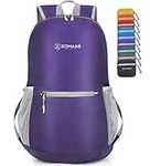 Zomake Lightweight Hiking Backpack Water Resistant,20L Packable Daypack Foldable Small Backpack for Travel,(Purple)