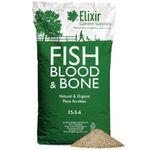 Elixir Gardens Fish Blood and Bone Natural Organic Fertiliser 25Kg Bag | 5-5-6 | Treats over 350sqm