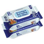P for PET Grooming Wet Wipes 200 Count (Pack of 2 for Dogs, Cats & All Pets | Purified Water, Glycerin |Anti-Bacterial|Cleansing, Deodorising Wipes