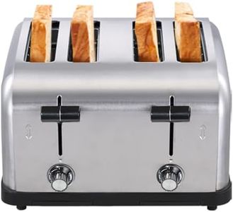 Tanxinxin 1800W Commercial Grade 4-Slice Pop Up Toaster -industrial Toasters 6-Browning Settings with Removable Crumb Tray for Bagel Bread English Muffins, Waffles