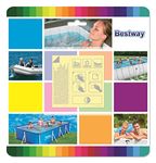 Bestway Adhesive Vinyl Plastic Repair Patch Swimming Pool Bath Tub and Inflatable Toys Puncture Repair Kit 2.5" x 2.5" |Quick Fix for Pool Leaks (62091)