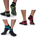 Muezna Men's Non Slip Yoga Socks, Anti-Skid Pilates, Barre Fitness Hospital Slipper Socks with Grips