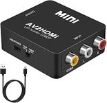 DIGITNOW RCA to HDMI, AV to HDMI Converter, 1080P Mini RCA Composite CVBS AV to HDMI Video Audio Converter, with USB Power Cable for PC Laptop Xbox PS4 PS3 TV STB VHS VCR Camera DVD Supports PAL/NTSC