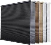 Persilux Cordless Blackout Honeycomb Window Shades, Room Darkening Blinds for Home - 23"W x 48"H, Easy Install