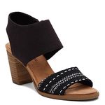 TOMS Women's Majorca Cutout Heeled Sandal, Black Multi, 3 UK