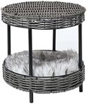 PaWz Rattan Pet Bed Elevated Raised Cat Dog House Wicker Basket Kennel Table