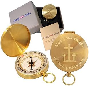 Stanley London Engraved May Your Faith Always Guide You Brass Pocket Compass, Personalized Baptism/Confirmation Gift (Engraved Compass Only)