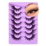 ALICE Fox Eye Lashes Fluffy Manga False Eyelashes 3D Wispy Cat Eye Lashes Wispy Anime Eyelashes Cosplay Fake Eye Lashes Pack 7 Pairs