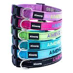 Personalized Dog Collar Adjustable Dog Collar Fadeproof Custom Embroidered with Pet Name and Phone Number, 11 Thread Color Options for Boy and Girl Dogs