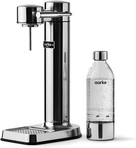 Aarke Carbonator 3 Sparkling Water Maker – Steel Finish, 2 x 800ml PET Bottles