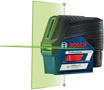 BOSCH GCL100-80CG 100 Ft 12V Max Connected Green-Beam Cross-Line Laser, Includes 2.0 Ah 12V Lithium-Ion Battery & Charger, Magnetic Rotating Mount, Heavy-Duty Pouch, Hard Carrying Case, & Accessories