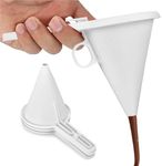 Kitchtic Adjustable Funnel for Baking - Dough Dispenser - Batter Dispenser Funnel - Liquid Chocolate Dispenser - Cream Funnel Kit - Baking Accessories - DIY Baking Equipment - Set of 3