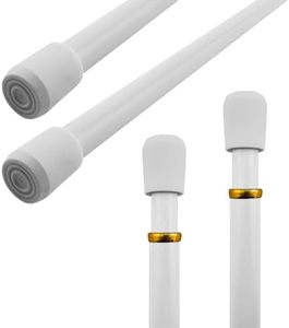 spring tension rods, 7/16 inch thick, just twist to fit, 4 pack, by Amazing Drapery Hardware (18-28 inch, 4 pack, white)