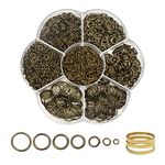 TOAOB 2300pcs Antique Bronze Open Jump Rings Jewellery Findings Jewelry Connector Rings 3mm to 10mm with Opener Tool for Jewelry Making