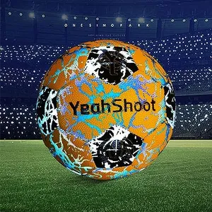 YeahShoot Holographic Soccer Ball Size 5 with Pump Reflective Glow Soccer Ball PU Leather Soccer Ball for Youth,Adult,Indoor-Outdoor Soccer Training Gifts(Black and Yellow)