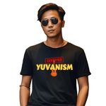 Dhirra Printed t Shirt for Men and Women - Half Sleeve - Round Neck Tshirt - Cotton Tshirts - Tamil Tshirts - Yuvan Tshirt - Music t-Shirts (Certified Yuvanism) (Medium) Black