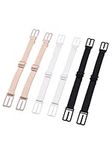 eBoot 6 Piece Bra Strap Clips Elastic Non-slip Strap Holder, Black, Beige, White