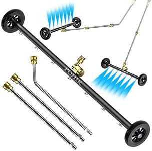 POHIR Undercarriage Pressure Washer Attachment Pro Max 24", Surface Cleaner Water Broom with 3pcs Extension Wand and Quick Connect Pivot Coupler 4000psi, 2 in 1 Underbody Car Washer