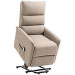 HOMCOM Power Lift Chair, Electric Recliner for Elderly, Padded Reclining Chair with Remote Control, Side Pockets for Living Room, Brown