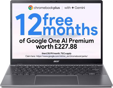 Acer Chromebook Plus 514 Laptop – Intel i3, 8GB RAM, 256GB SSD, 14" WUXGA