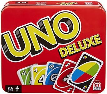 Mattel Games UNO Deluxe, Classic Card Game for Kids and Adults for Family Game Night, Use as a Travel Game or Engaging Gift for Kids, 2 to 10 Players, Ages 7 and Up, K0888