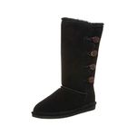 BEARPAW Women's Lori Multiple Colors | Women's Boot Classic Suede | Women's Slip On Boot | Comfortable Winter Boot, Black II, 8