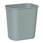 Rubbermaid Commercial Products FG295500GRAY Plastic Resin Deskside Wastebasket, 3.5 Gallon/13 Quart, Gray (Pack of 12)