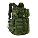 HUNTVP 30L Military Backpack Tactical Rucksack Trekking Backpack Hiking Backpack Molle Assault Pack Army Backpack Travel Backpack for Men Women Sports Outdoor Hiking Mountaineering (Army Green)