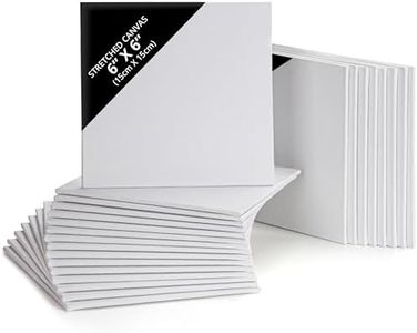 Belle Vous Pack de 24 Lienzos para Pintar en Blanco 15 x 15 cm – Set Panel de Lienzo Preestirado – Aptos para Pintura Acrílica y al Óleo - Lienzo Blanco para Bocetos y Dibujos