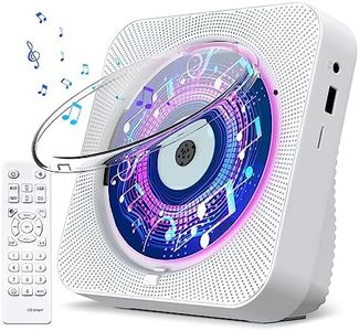 Gueray CD Player Portable with Speakers Bluetooth Desktop CD Players for Home Radio CD Player with Remote Control Dust Cover LED Screen Timer Supports AUX USB TF Card Playback