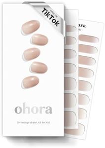 ohora Semi Cured Gel Nail Strips (N Mild Latte) - Nude, Ombre, Works with Any UV/LED Nail Lamps, Salon-Quality, Easy to Apply & Remove - Valentine's Day Gel Nail Wraps, Stickers, Romantic Gift Ideas