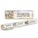 American Countryside Rolled Personalized Return Address Mailing Labels with Dispenser, Set of 500, 5 Designs, Small ¾ x 2½ Inch Size, Custom Self-Adhesive Sticker Roll, by Colorful Images