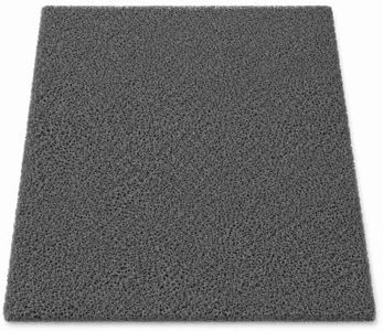 FloorTags Vinyl Mesh Mat 4' x 16', 1/2" Thick, Gray | Heavy Duty Vinyl Loop Scraper & Drainage Mat for Entrances, Walkways & Wet Areas, Open-Back Design