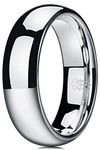 Three Keys Jewelry Men Wedding Bands 6mm Silver Tungsten Carbide Ring with Jewels Domed Polished Infinity Unique for Him Size 10