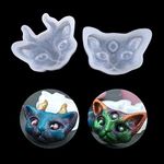 iSuperb 2 Style Cat Head Silicone Molds Resin Devil Crystal Mould for Making DIY Jewelry Necklace Pendant Earings Handmade Crifts (Demon Cat Mold)