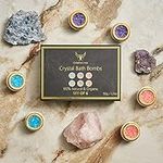 ComfyCozy Crystal Bath Bombs Luxury Gift Set | Relaxation Beauty Pamper Self Care Birthday Gifts for Women Mum Her Him Anniversary | 6 * 50g Vegan Organic Bathbombs | Relaxing Hamper Spa Bomb Package