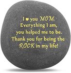 Unique Gift for Mom - Thank You for Being My Rock, Valentines Mothers day Christmas Birthday Gifts for Mother from Daughter Son, Novelty Keepsake Paperweight Stone Engraved Rock with Sentiment Words