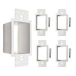 BestMounts - Electrical Power Outlet Box Extender Kit – Single Gang Box Extender - Single Receptacle Heavy Duty Plastic (5 Pack, White)