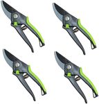GARDEN GURU Bypass Pruner Elite - High Carbon Steel Bypass Hand Pruner Pruning Shears Scissors Clippers - Comfort Grip Handles - Perfect for Gardening Trimming Pruning (4 Pack)
