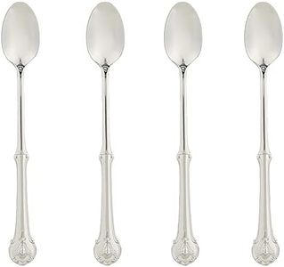 Wallace Napoleon Bee Stainless Steel Iced Beverage Spoon (Set of 4), Silver