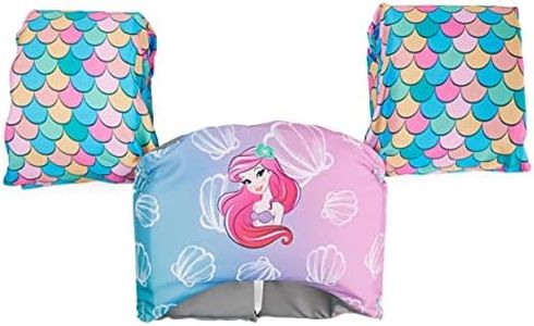 SwimWays Disney Princess Ariel Swim Trainer, US Coast Guard Approved Life Vest Kids Swim Vest, Arm Floaties & Life Jackets for Kids 33-55 lbs, Ariel