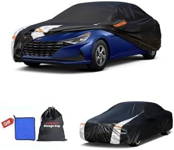 Hyundai Elantra Car Cover 100% Waterproof All Weather, Gift with Towel, 10 Layers Sedan Car Cover Custom Fit 1995-2025 Hyundai Avante/Elantra, Outdoor Covers Rain Sun UV Protection with Door Zipper.