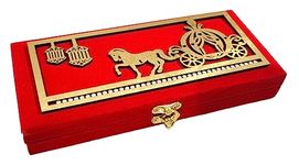 SHAKTISM Wood Decorative And Attractive Box Cash Box, Shagun Jewellery Money Envelop Wedding, Gift Bangel (Pack Of 1Pc, Sagun Box Horse)