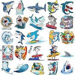 Ooopsiun Shark Temporary Tattoos for Boys - 12 Sheets Ocean Shark Birthday Party Decorations Supplies Favors for Boys Kids